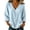 01# Light Blue, variant on Women Linen Tops Ihhxva Cotton Loose Fit V-Neck Blouse 3/4 Dolman Sleeves Oversized Casual Summer Tunic Flowy Beach Shirt S-2XL