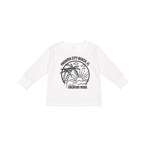 Inktastic Summer Vacation Mode Panama City Beach Florida Boys or Girls Long Sleeve Toddler T-Shirt