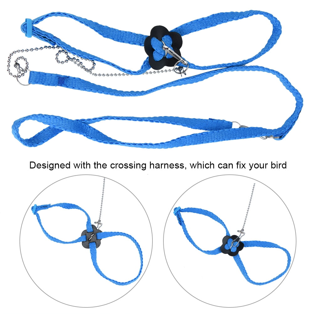 Fiber Adjustable Soft Bird Harness for Pet Parrot Outdoor Training and Playing 