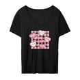 thumbnail image 2 of Camisetas de manga corta para mujer, camisetas de verano, ropa informal suave y moderna, camisetas con cuello redondo para desplazamientos, viajes y d Negro, 2 of 8