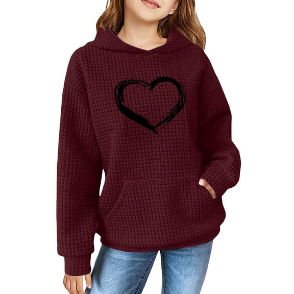 Mercatoo Teen Girls' Cute Sweatshirts with Hood Kids Oversized Long Sleeve Pullover Tops with Pocket Fall Winter School Trendy Clothes