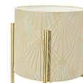 thumbnail image 6 of Main + Mesa Modern Boho Embossed Metal Planters with Stands, Cream and Gold, Set of 2 Sizes, 6 of 10
