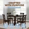thumbnail image 3 of ROME + OAK Rumson 44" Modern Farmhouse Pedestal Dining Table, Dark Brown, 3 of 8