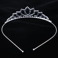 thumbnail image 3 of impresionante diadema de flores de cristal tiara accesorios para el cabello de plata Sunnimix Diadema nupcial de cristal, 3 of 8