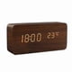thumbnail image 1 of LED Wooden Table Clock with USB/AAA Power, Voice-Controlled Alarm and Digital Display, 1 of 4