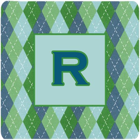

Monogram - Blue Argoyle Foam Coasters Initial Letter R Set - 4