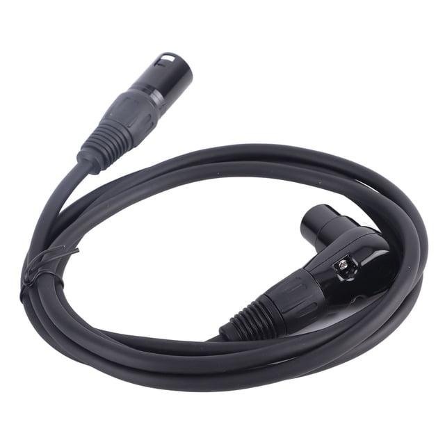 XLR Microphone Extension Cable Adapter, 90 Degree XLR Female to Straight XLR Male 3 Pin Mic Connector Cable, 3 Pin XLR Male to Female Adapter for Speaker Recording Studio