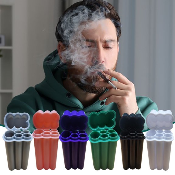 Portable 4-Slot Cigarette Case with Integrated Lighter Holder - Premium Metal Flip Top Design - Travel Size Protective Storage Box for Smokers