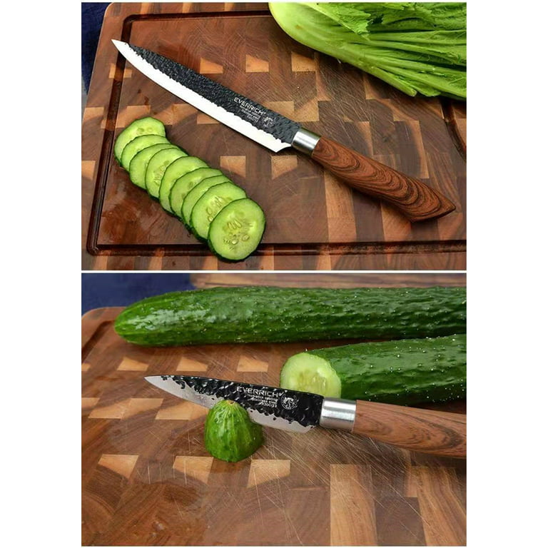 HAND MADE HIGH CARBON STEEL CHEF KITCHEN KNIFE SET WITH WOOD HANDLE – SHARD  BLADE