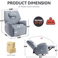 thumbnail image 4 of Power Recliner Chair Swivel Rocking Recliner with Adjustable Headrest  Infinite Reclining With USB Port, Fleece Fabric Blue, 4 of 8