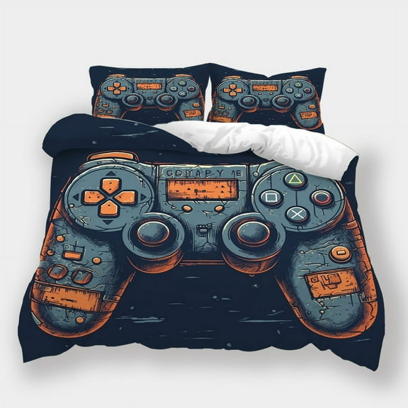 2/3pcs Gamepad Printed Bedspreads Duvet Cover Pillowcase Teenager Modern Bedding Cover Set,King (90"x104")