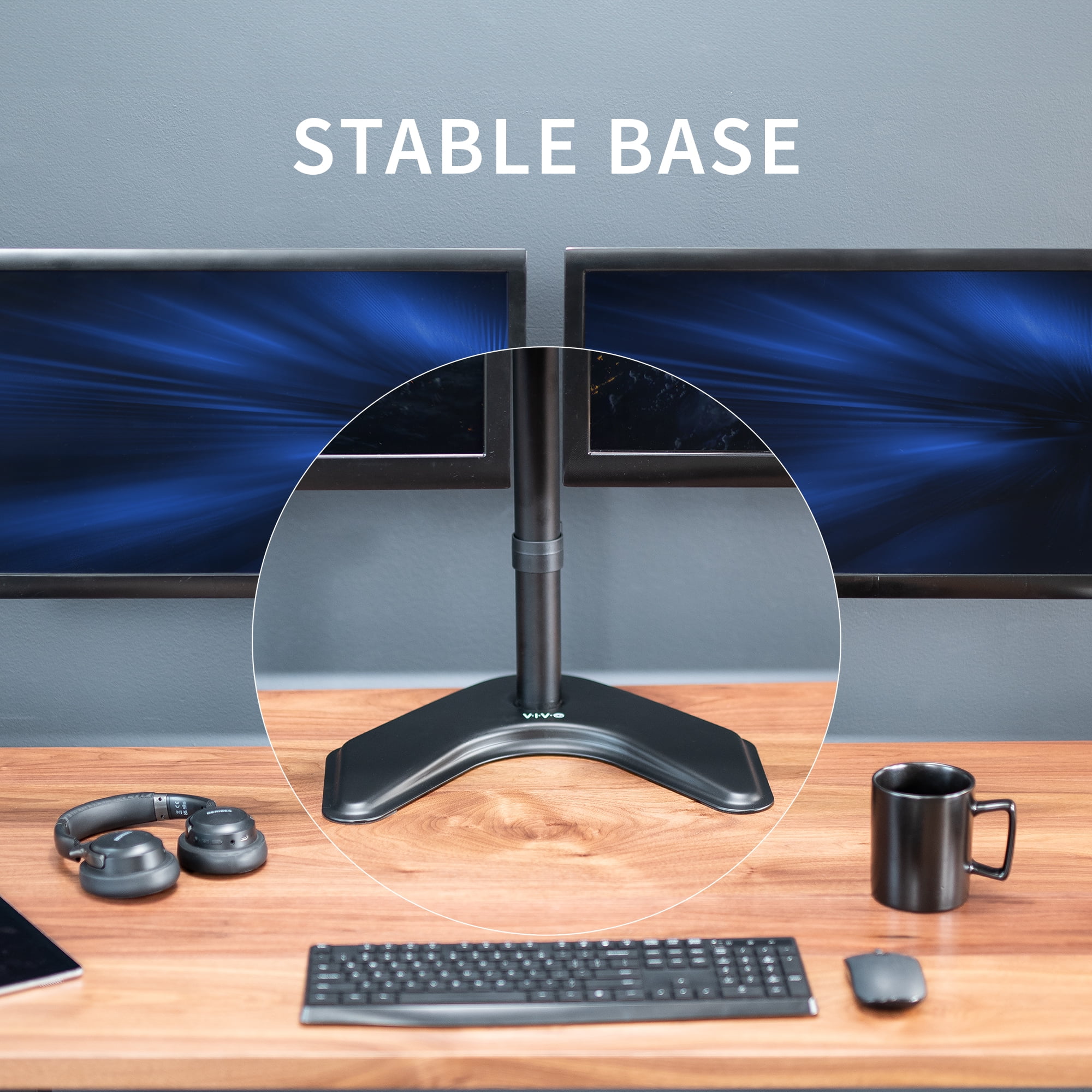 VIVO Black Dual Monitor Articulating Desk Stand Mount, Fits Up to 32" Screens