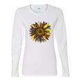 thumbnail image 3 of Sunflower Animal Print Fashion Womens Graphic Long Sleeve T-Shirt, White, X-Large, 3 of 5