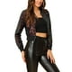 thumbnail image 5 of Chaqueta bomber recortada con cremallera de lentejuelas brillantes para mujer INSPIRE CHIC 2XL color albaricoque, 5 of 7