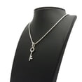 thumbnail image 3 of Stone Stud Lever Lock Key Micro Pendant w/2mm 24" Rope Chain Necklace, Silver-Tone, 3 of 4