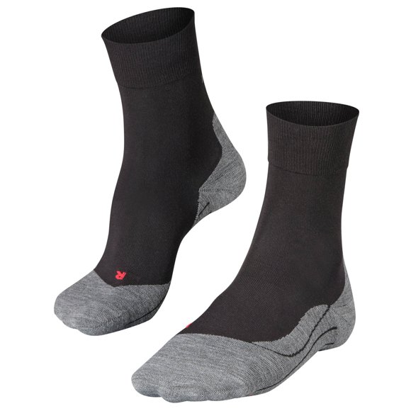 FALKE Calcetines deportivos para mujer – RU4 Endurance, calcetines de running, acolchado medio Negro/Gris 41-42