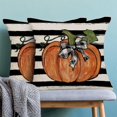 thumbnail image 2 of Fall Pillow Covers 18x18 Inch Set of 2, Linen Autumn Thanksgiving Decorative Throw Pillowcase Fall Watercolor Pumpkin Stripes Outdoor Cushion Cover for Sofa Couch Living Room Bed Decor, 2 of 6