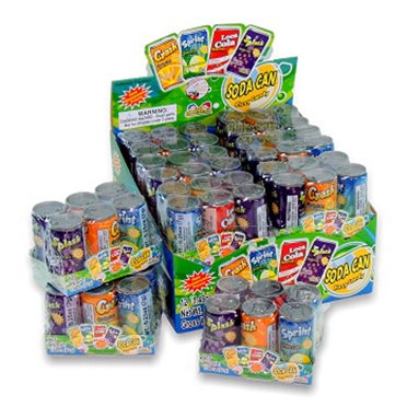 Mini Soda Can Fizzy Candy .25oz - 4 Assorted Flavors (18 Pack ...