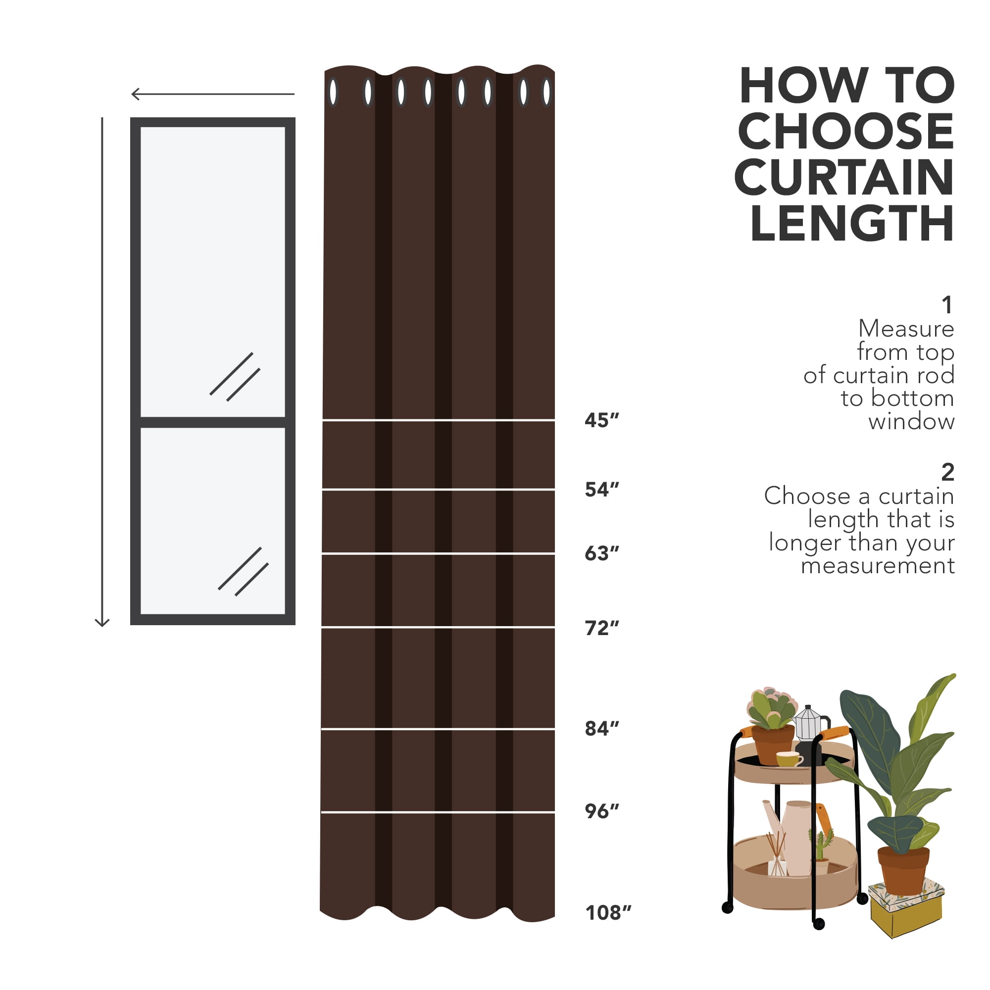 Deconovo Chocolate Short Blackout Curtains for Kitchen - Grommet Thermal Insulated Room Darkening Small Window Curtains (52x45 inch, Chocolate, Set of 2)
