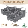 thumbnail image 6 of LLappuil 108" Sectional Sofa, Modular Sectional Couch with Left Chaise, Boneless Corduroy Cloud Sofa for Living Room Gray, 6 of 7