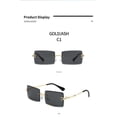 thumbnail image 4 of Gafas de sol rectangulares sin montura para mujer, gafas cuadradas sin marco a la moda para hombres, gafas ultraligeras, 4 of 5