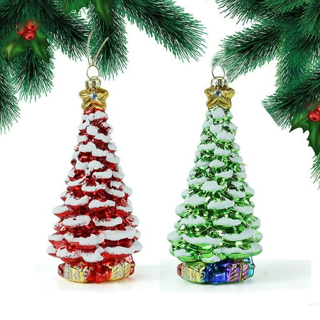 

Naturegr 2Pcs Christmas Pendants Lanyard Simulated Snowflakes Vivid Xmas Tree Hangings Pendant for Festival