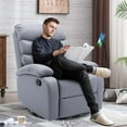 thumbnail image 7 of GNMLP Single Swivel Rocker Recliner Chairs,Manual Soft Armchair for Living Room,Bedroom with Phone Holder -Light Gray, 7 of 7