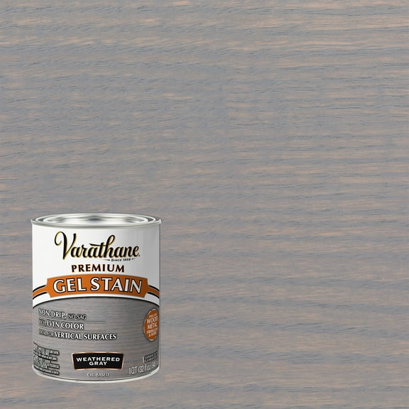 2 Pack, Weathered Gray, Varathane Premium Gel Wood Stain-358175, Quart