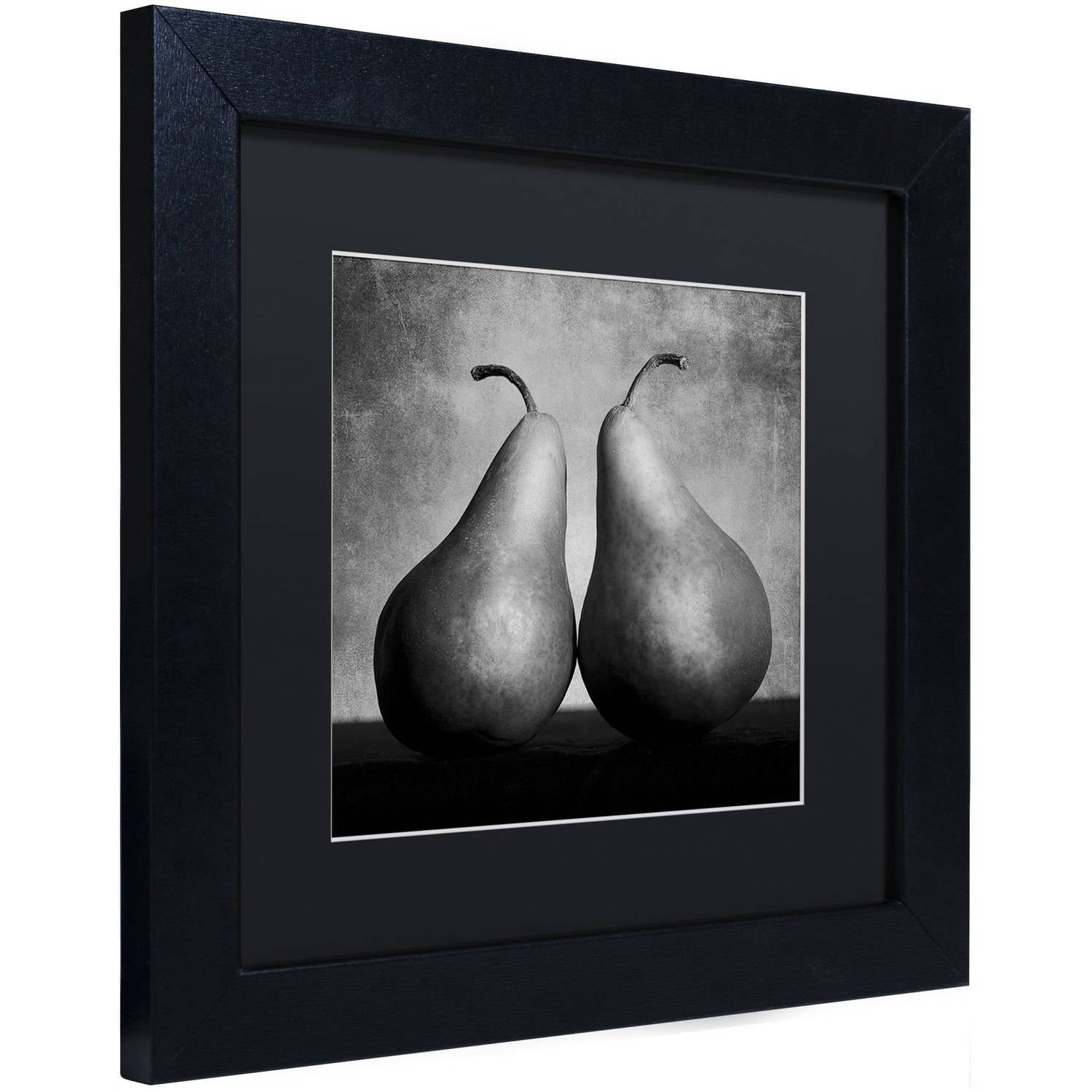 Trademark Fine Art "Peras Enamoradas" Canvas Art by Moises Levy Black Matte, Black Frame