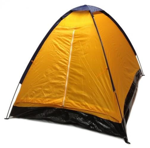 Orange 2 Dome Camping Tent for 2 Person 7x5' with Sealed Bottom