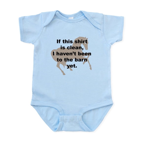 CafePress - Dirty Barn Shirt W/ Horse Body Suit - Baby Light Bodysuit, Size Newborn - 24 Months