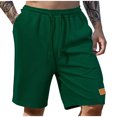 thumbnail image 1 of Pantalones de Cintura Elástica de Algodón de Color Sólido Pantalones de Playa de Pierna Recta con Bolsillos de Cordón, 1 of 9
