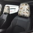 thumbnail image 4 of 2 PCS Car Headrest Cover, Dogs Funny Pets A Soft Car Seat Head Rest Cover Protector Interior Car Accessories Seat Covers for Cars Truck Auto Only Covers, 4 of 8