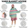 thumbnail image 5 of Wearable Oversized Blanket,Pink and Blue Triangle Pattern Wearable Blanket Hoodie for Adults,Cozy Hooded Blankets with Super Pockets,Super Warm Fuzzy Pullover for Women & Men, 5 of 6