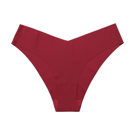 

DORKASM Underwear for Women Thong Low Rise Panties No Show Brief Wine M