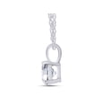 thumbnail image 3 of 5.5MM Round Cut Lab Created Moissanite Diamond Solitaire Pendant Necklace in 14K White Gold Over Sterling Silver 18" Chain(G-H Color,VVS1 Clarity,0.60 Cttw), 3 of 6