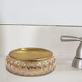 thumbnail image 3 of nu steel Glacier Amber Collection Glass with gold finish Trim Bar Soap Dish Tray for Bathroom Vanities, Countertops, Pedestals, Kitchen Sink - Store Hand Soap, Bars, Sponges, Scrubbers - Amber, 3 of 6