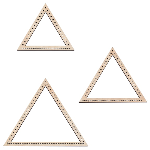 3 Sizes Multi-Craft Weaving Loom Kit Triangle Shape Wooden Beginner Weaving Loom Frame Tapestry Craft Loom Kit for Handicraft Making