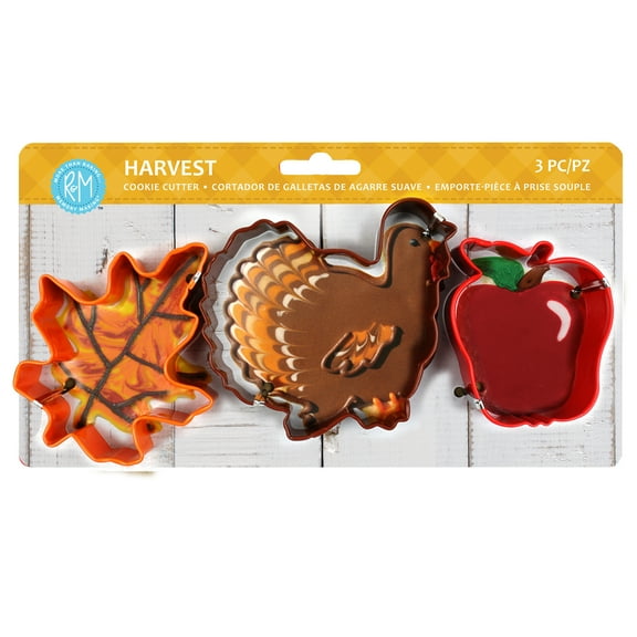 R&M International Harvest 3 Piece Cookie Cutter Set