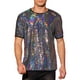 thumbnail image 1 of CAMISETAS PARA HOMBRES INSPIRE CHIC con Lentejuelas de Manga Corta Cuello Redondo para Fiesta Nocturna XL Plateado, 1 of 6