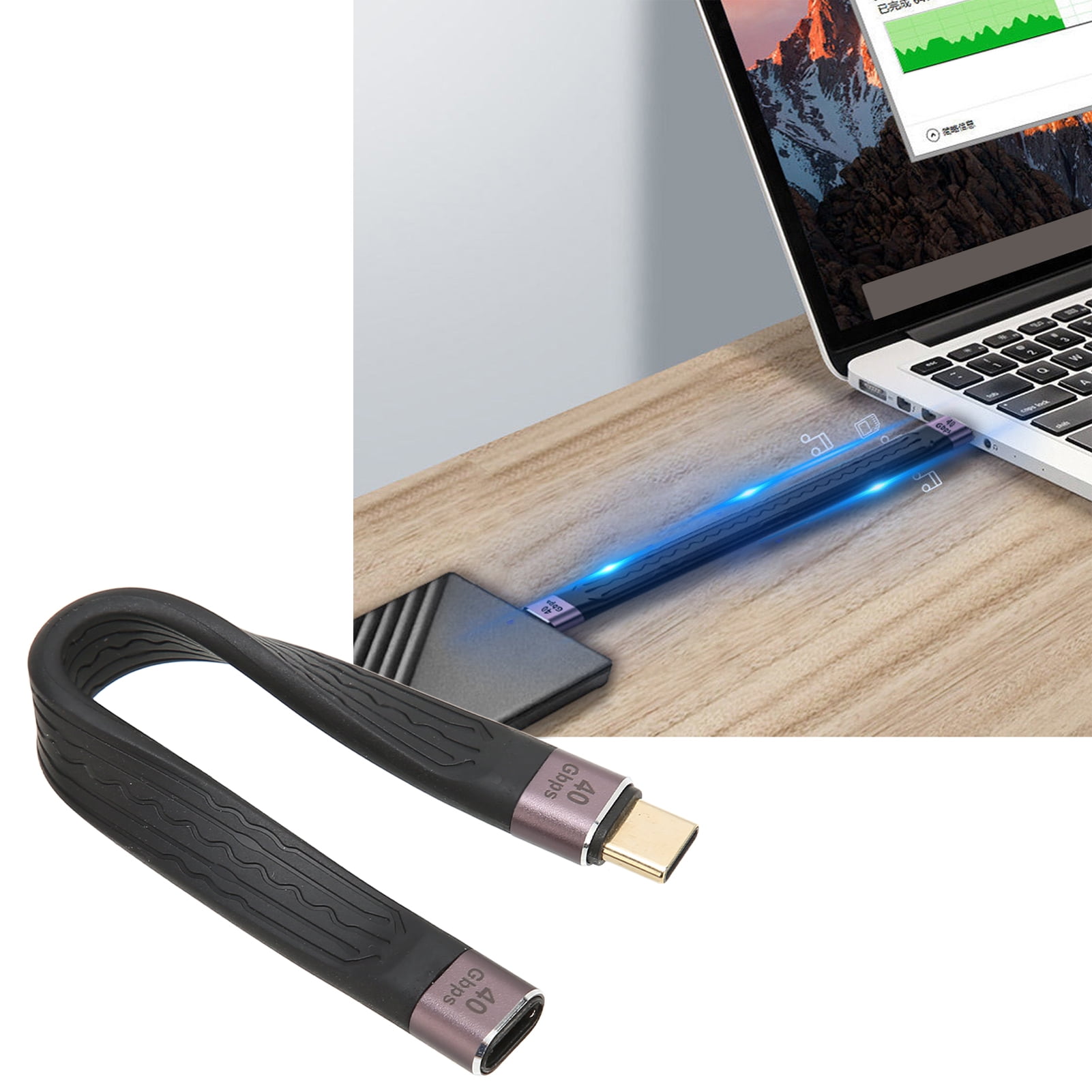USB C Cable Fast Charging Cable, Type C Male To Female Cable Phone Fast Charging Cable, Short USB C Cable PD Fast Charging Cable, For Laptop Smartphone