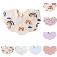 thumbnail image 4 of WNVMWI Newborn Cotton Muslin Bibs Baby Snap Absorbent Drool Towel Infant Feeding Teething Reusable Bib Light Purple, 4 of 4