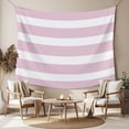 thumbnail image 2 of Pink Stripe Large Tapestry for Bedroom Wall Hanging Tapestry, Modern Simple Geometric White Striped Ceiling Backdrop Tapestries Poster Blanket Wall Decor for Teens Room Living Room Dorm 100" x 59", 2 of 8