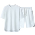 thumbnail image 2 of Bovxnpu Men's Short Sleeve Tracksuit Summer T Shirt Shorts Set Short Sleeve Crew Neck Casual Plus Size Summer T-Shirt & Shorts Set, 2 of 6