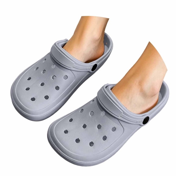 MDUKONU Women’s Classic Clogs with Back Strap – Lightweight Non Slip Slip-On Comfort Shoes, Low Heel Casual Garden & Indoor Clogs Size: 10 Grey