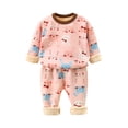 thumbnail image 1 of Gibobby Conjunto de leggings para bebés y niñas Niños pequeños bebés niñas niños Otoño Invierno de manga larga pantalones pulóver ropa de dormir conjunto ropa(Rosa,5-6 Años), 1 of 3