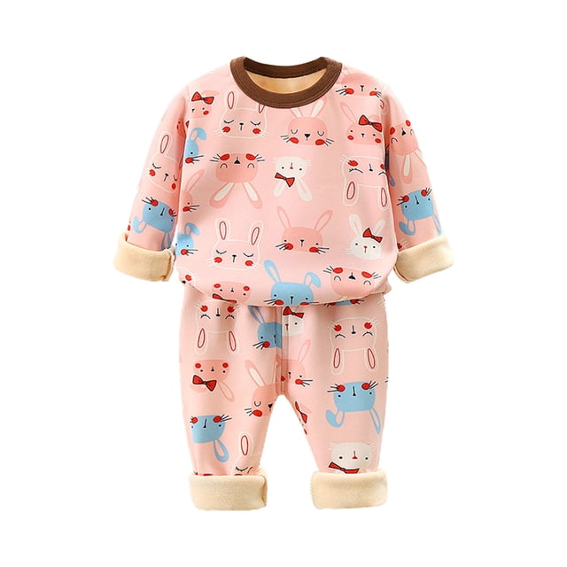 Gibobby Conjunto de leggings para bebés y niñas Niños pequeños bebés niñas niños Otoño Invierno de manga larga pantalones pulóver ropa de dormir conjunto ropa(Rosa,5-6 Años)