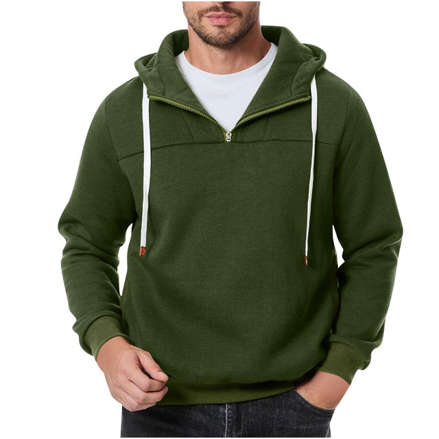 Ediodpoh Sweat à Capuche à Manches Longues pour Hommes, Design Mode Printemps et Automne, Sweat à Capuche Décontracté Extérieur à Fermeture Éclair, Chandails en Molleton pour Hommes Vert G