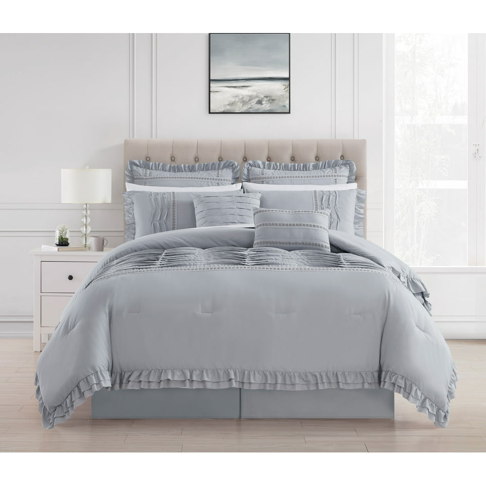 Chic Home Yvie 12 Piece Comforter Set Ruffled Pleated Flange Border