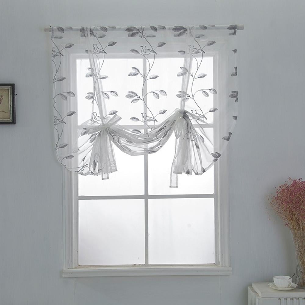 Decorative Roman Tulle Coffee Kitchen Office Window Curtains 2 pcs Kids Room 